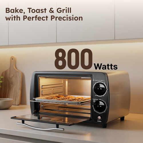 Prestige POTG 9 PC Oven Toaster Griller 9 L with Two-high Efficiency Quartz Heaters (Black)