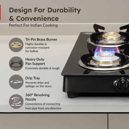 Prestige Marvel Plus Toughened Glass Top Gas Stove (4 Burners) - GTM 04 SQ PLUS