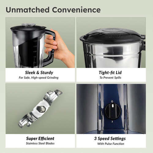 Prestige Atlas Supreme Mixer Grinder, With Accessories - Stainless Steel Jar - 3 Unit And Juicer Jar -1 Unit