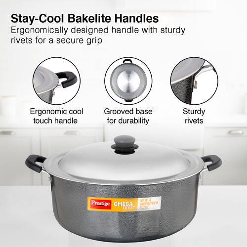 Prestige Omega Select Plus Non-stick PFOA Free Biryani Pot with Stainless Steel Lid, 30 cm (12 Litre)