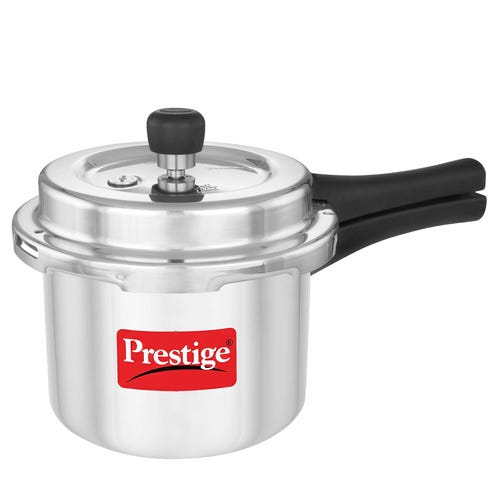Prestige Popular Plus Svachh Virgin Aluminium Spillage Control Pressure Cooker, 3 L (Silver)