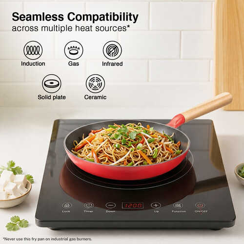 Prestige Castlite Enamel Coated Cast Iron Fry Pan 20cm/0.8L | Lightweight, High Heat Retention | Enamel Coated | Gas & Induction Compatible|Low-Oil Cooking|Stay-Cool Handle | Easy Clean |15Y Warranty