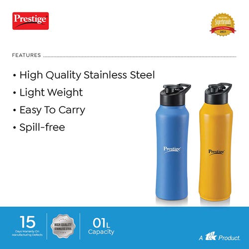Prestige Single Walled Water Bottle PSSB 02 - 1L