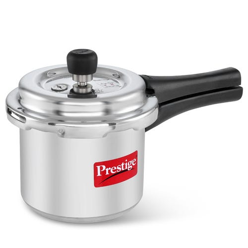 Prestige Popular Plus Svachh Virgin Aluminium Gas and Induction Compatible Pressure Cooker, (Silver)