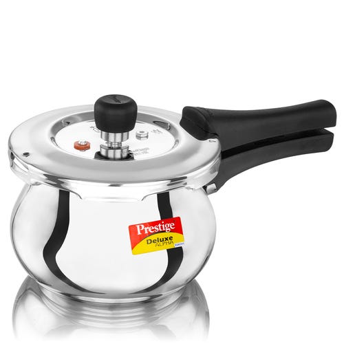 Prestige Deluxe Alpha Svachh Stainless Steel Spillage Control Handi Pressure Cooker (Silver)