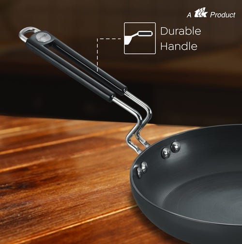 Prestige Hard Anodised Plus Gas and Induction Compatible Fry Pan, (Black)