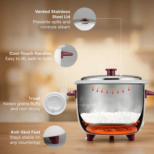 Prestige PRWO 1Liters Red Colour Rice Cooker