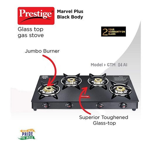 Prestige Marvel Plus Toughened Glass Top Gas Stove