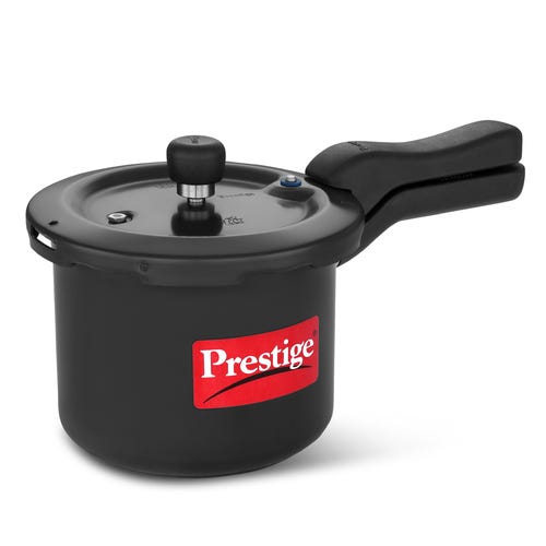 Prestige Svachh Hard Anodised Spillage Control Pressure Cooker, (Black)