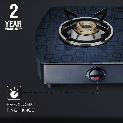 Prestige Premia Schott Glass Top Gas Stove - (Black)