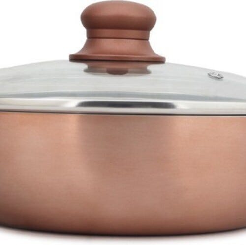 Prestige Omega Marble Kadhai 24 cm diameter with Lid 2.4 L capacity (Aluminium, Non-stick, Induction Bottom)