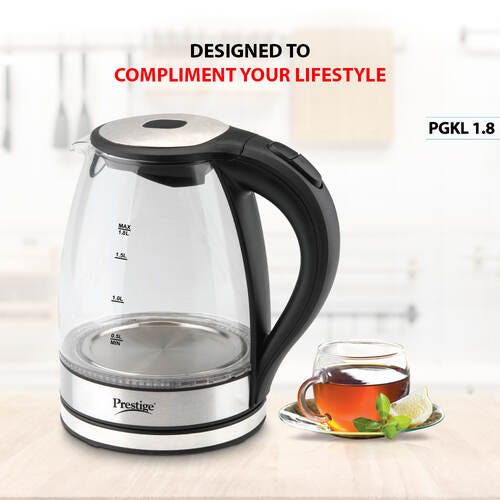 Prestige PGLK 1.8 Electric Glass Kettle 1500W, 1.8 L (Clear)