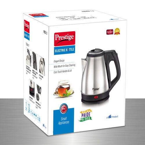 Prestige PKCS Stainless Steel Electric Kettle 1350W, 1.2L (Silver)