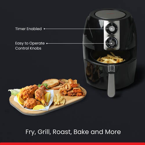 Prestige PAF 4.0 2.5L 1400 Watts Air Fryer, Black | Easy Controls | Even Heat Distribution | Up to 80% Less Oil Usage