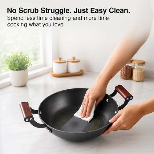Prestige Lightweight Cast Iron Kadai 20cm/1.4L with Glass Lid | Castlite Series | High Heat Retention & Rust-Proof | Enamel Coated | Gas & Induction Compatible | 15Y Product Warranty
