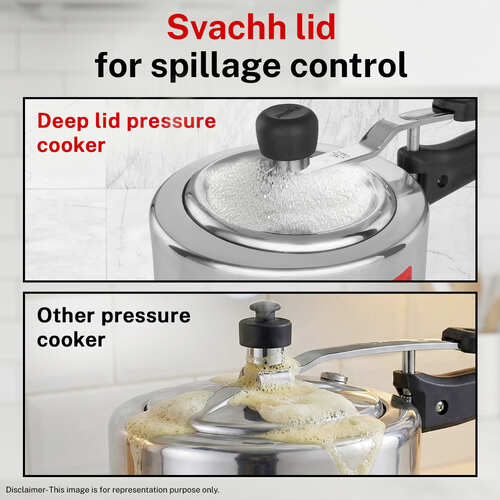 Prestige Nakshatra Plus Svachh Aluminium Spillage Control Pressure Cooker 2 L (Silver)