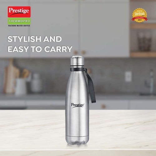 Prestige Thermopro PWSL Stainless Steel Vacuum Water Bottle, 1.0L (Silver)