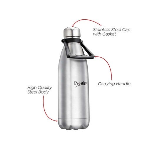 Prestige CleanHome Thermopro PWSL Stainless Steel Vacuum Water Bottle, 1.8L (Silver)