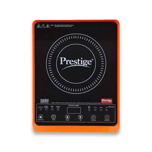Prestige PIC 29.0 Induction Cooktop 2000 W with Pre-set Indian Menu Options (Orange)