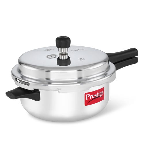 Prestige Popular Virgin Aluminium Pressure Cooker, (Silver) 4 L