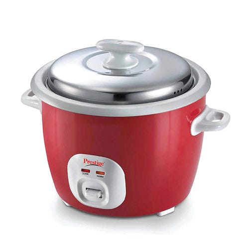 Prestige Cute 2.8-2 Rice Cooker 2.8 L with Close Fit Stainless Steel Lid (Red)