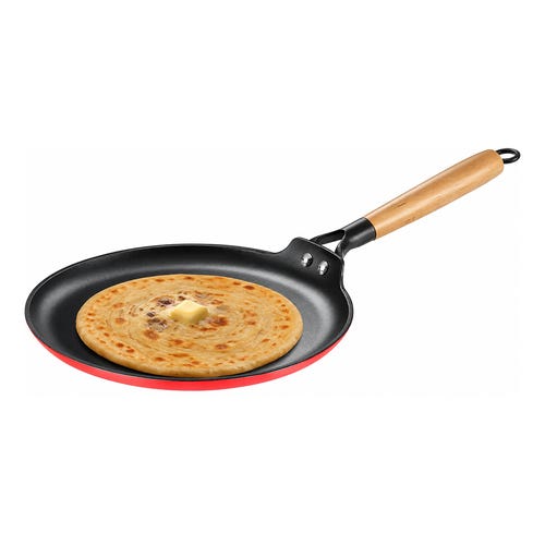 Prestige Castlite Enamel Coated Lightweight Cast Iron Omni Tawa | High Heat Retention, Rust-Proof | Gas & Induction Compatible | Low-Oil Cooking | Stay-Cool Handle | Easy Clean | 15Y Warranty