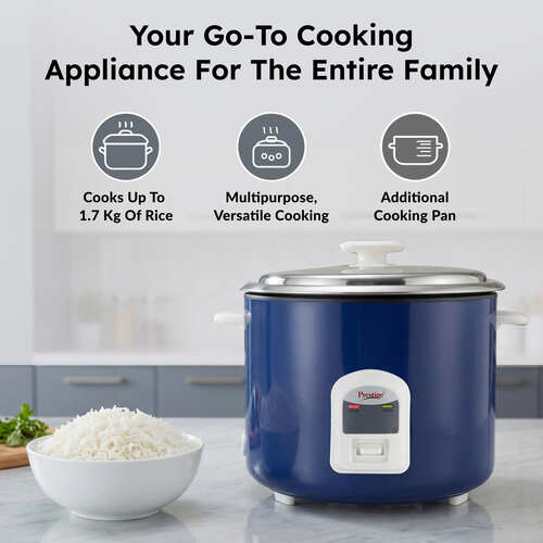 Prestige Electric Rice Cooker - Cute 2.8-2 SS (2.8 L Open Type, with Stainless Steel Cooking Pan - 2 Unit)