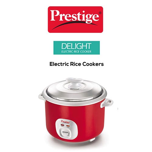 Prestige Cute 2.8-2 Rice Cooker 2.8 L with Close Fit Stainless Steel Lid (Red)
