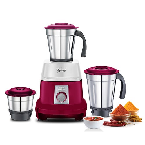 Prestige Orion Mixer Grinder 500 W, 3 Jars, (1500 ml, 1200 ml, 400 ml) (Multicolor)