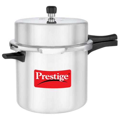 Prestige Popular Virgin Aluminium Precision Weight Valve Pressure Cooker, 12 L (Silver)