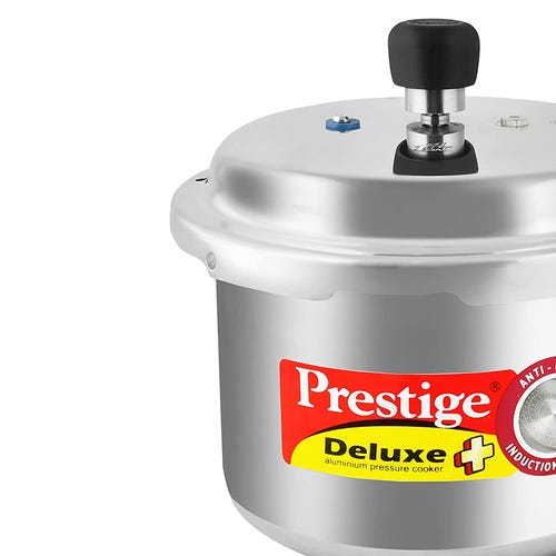 Prestige Deluxe Plus Gas and Induction Compatible Aluminium Pressure Cooker, 3 Litres, Silver