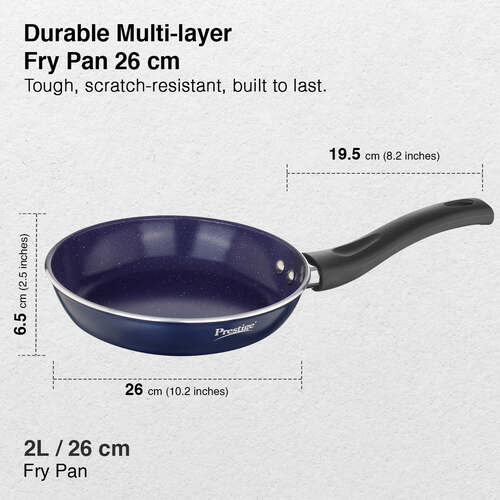 Prestige Ceraglide Ceramic Coated 26 cm Non-Stick Fry Pan | Consumes Less Oil | Preferred For High Heating & Even Heating | Stain-Resistant | Gas & Induction Compatible | No Harmful Chemicals