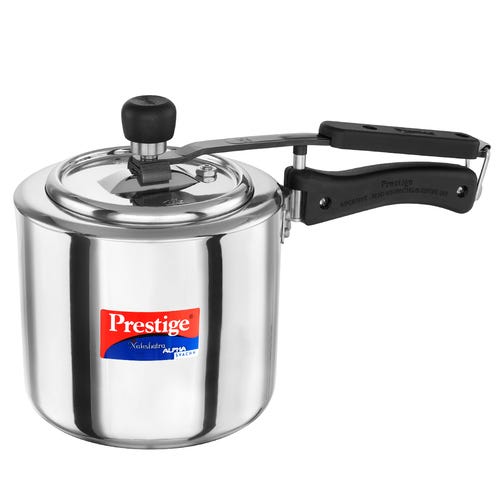 Prestige Nakshatra Alpha Svachh Stainless Steel Spillage Control Pressure Cooker (Silver) 3 L