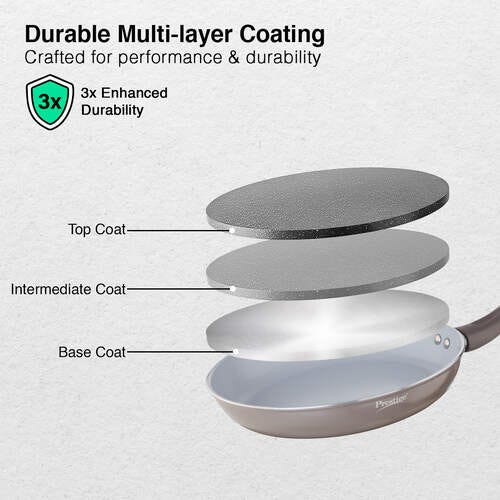 Prestige Ceraglide Duo Ceramic Coating Non Stick Aluminium Cookware Fry Pan Dia 26 cm (2.0 Litre)