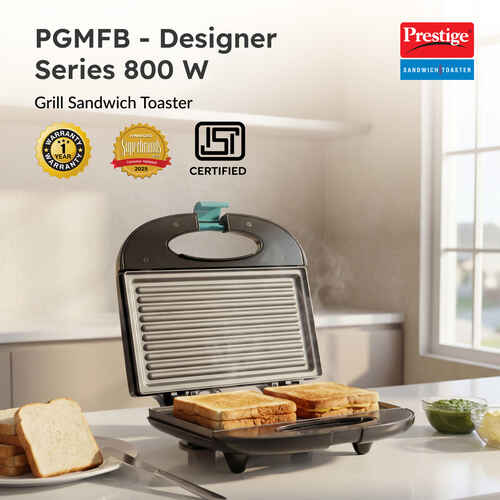 Prestige Sandwich Toaster PGMFB(D) Designer Series With Fixed Sandwich Grill Plates
