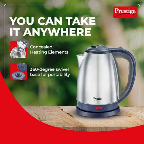 Prestige Atlas 1.8 Electric Kettle (1.8 L, Blue, Silver)