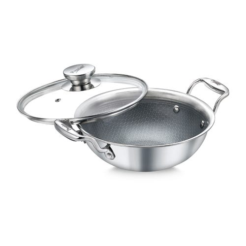 Prestige TRIPLY HexaMagic Ceramic Kadai | Durable Honeycomb Structure | PFOA & PFAS free | Healthy Eating | Gas & Induction Compatible | 15Y Product & 3Y Coating Warranty| ISI Certified