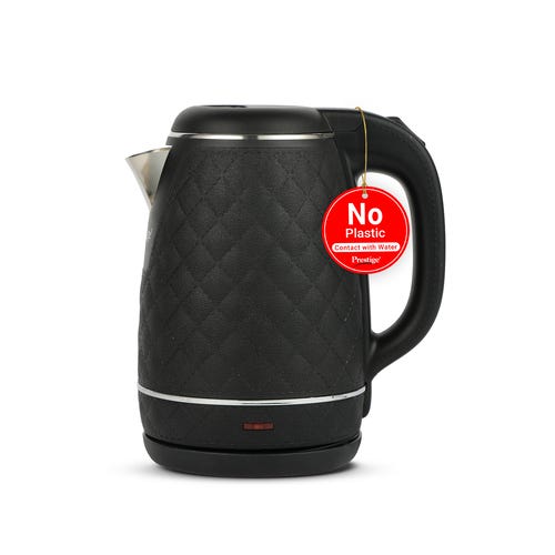 Prestige PKCT 1.5 Litre Electric Kettle with Designer Cool Touch Exterior| Stainless Steel Inner Body| Dry Heat Protection|Black