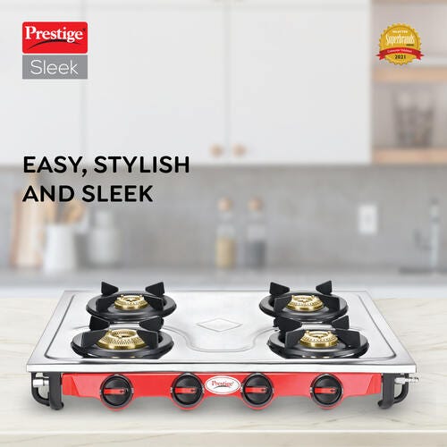 Prestige Sleek Stainless Steel Gas Stove (4 Burners)