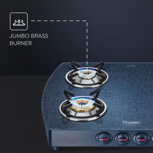 Prestige Premia Schott Glass Top Gas Stove (4 Burners) - GTS 04 (D) (Black)