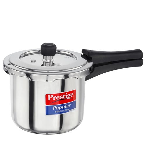 Prestige Popular Svachh Spillage Control Stainless Steel Pressure Cooker, 3 L (Silver)