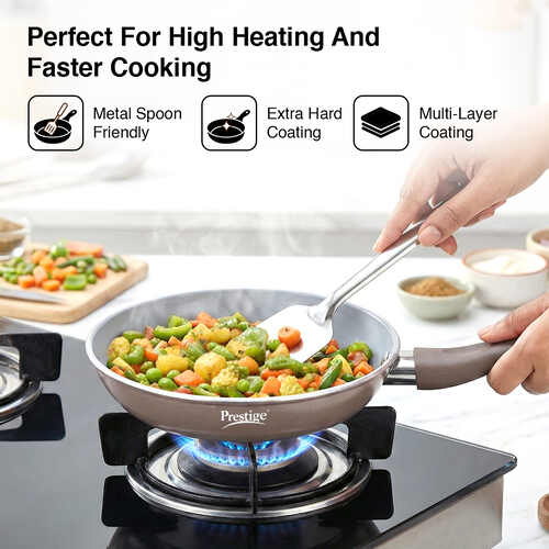 Prestige Ceraglide Duo Ceramic Coating Non Stick Aluminium Cookware Fry Pan Dia 18 cm (0.8 Litre)