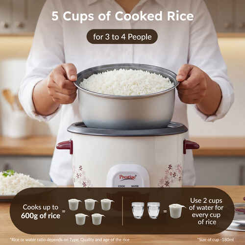 Prestige Delight Electric Rice Cooker - PRWO- Red (1.5L Open Type)