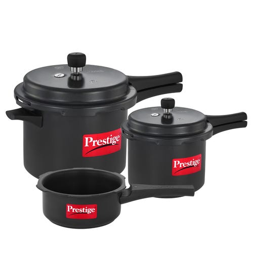 Prestige 5 L, 3 L, 2 L Outer Lid Induction Bottom Pressure Cooker (Hard Anodized)
