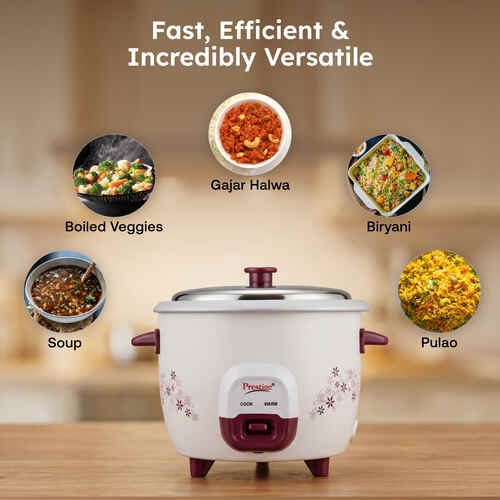 Prestige Delight Electric Rice Cooker - PRWO- Red (1.5L Open Type)