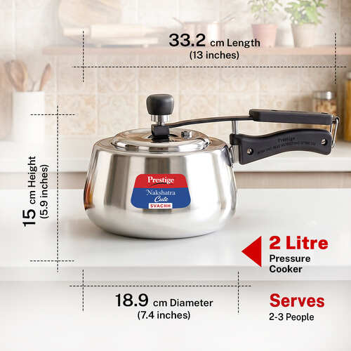 Prestige Nakshatra Cute Svachh Stainless Steel Pressure Cooker 2 L