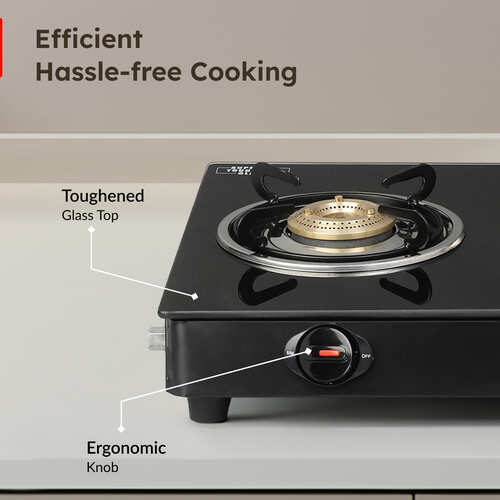 PRESTIGE ATLAS PLUS LP GAS STOVE 1 U GTA-03+ (WITH POWDER COATED BODY, GLASS TOP AND 2 U BRASS BURNERS) & L. P. GAS HOSE (WITH STEEL WIRE RE-INFORCED-1.5m)1 U & GAS LIGHTER PGL 03 1 U & KNIFE 1 U FREE