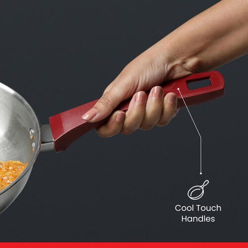 Prestige Platina Popular Stainless Steel Unique Impact Forged Bottom Fry Pan (Silver)
