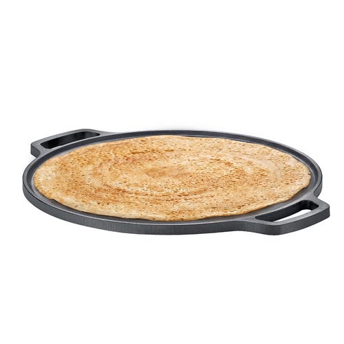 Prestige Cast Iron Tawa 30cm | Ferrocast Flo | Non-Stick | Gas & Induction Compatible | Chemical Free | Preseasoned | Sturdy Handle | Healthy Eating | Lifetime Warranty