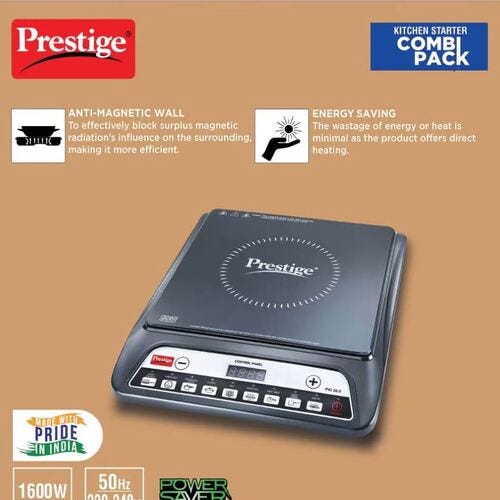 Prestige Aluminium Kitchen Starter Combi Pack (Induction Cooktop PIC 20.0 & Induction Bottom 3 Pc Cookware Set)